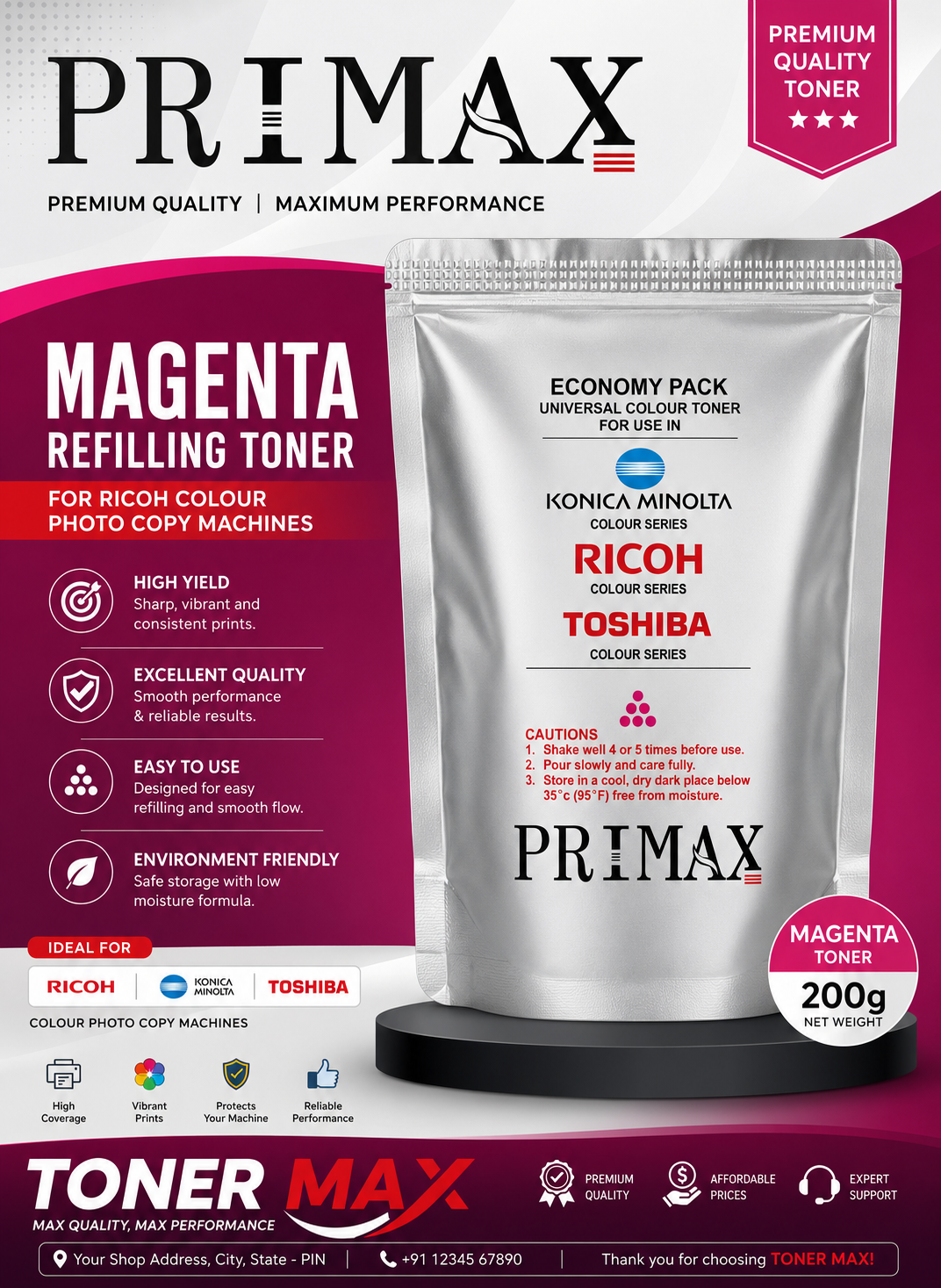 Primax Ricoh Color Toner - Magenta