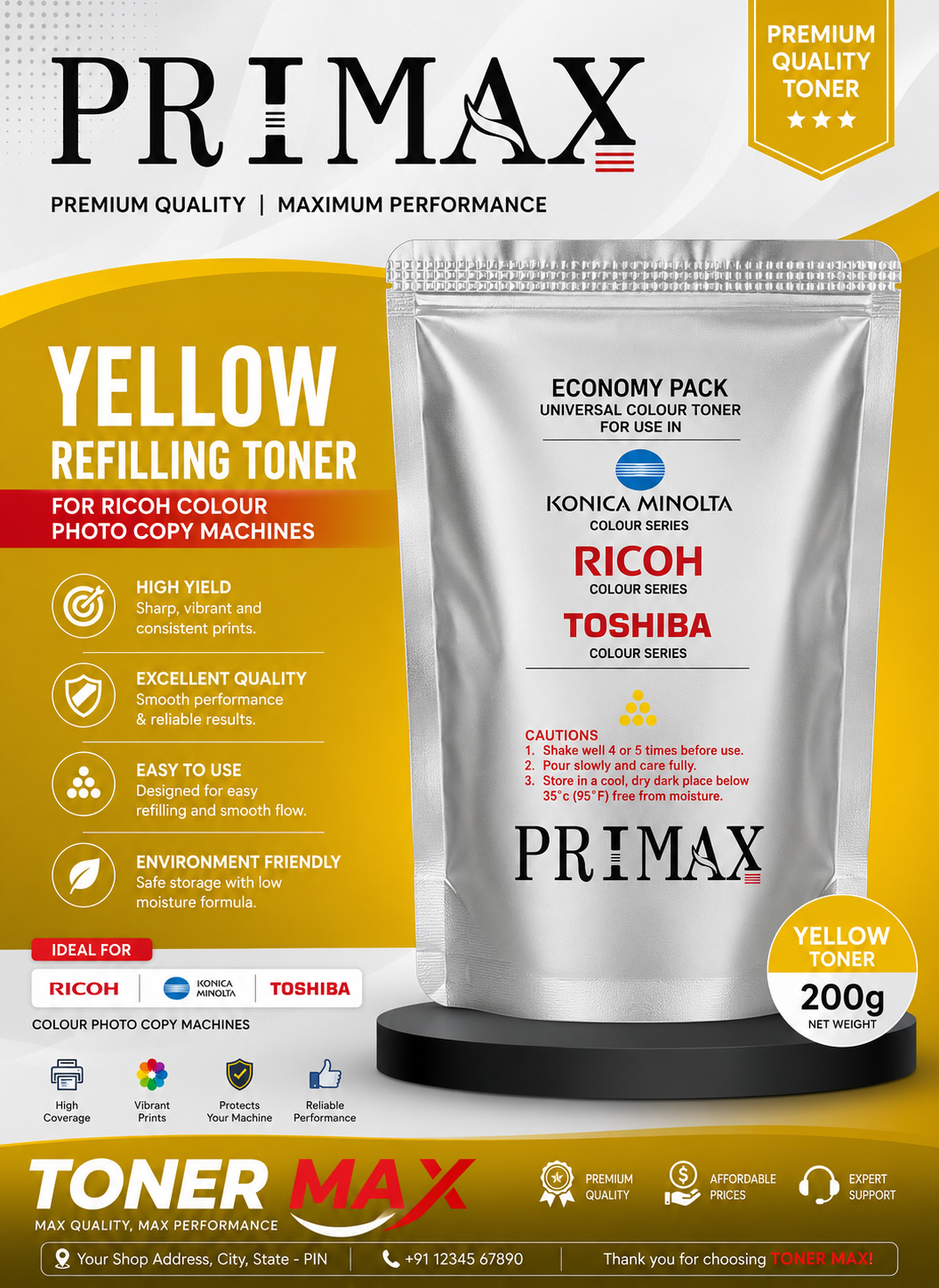 Primax Ricoh Color Toner - Yellow