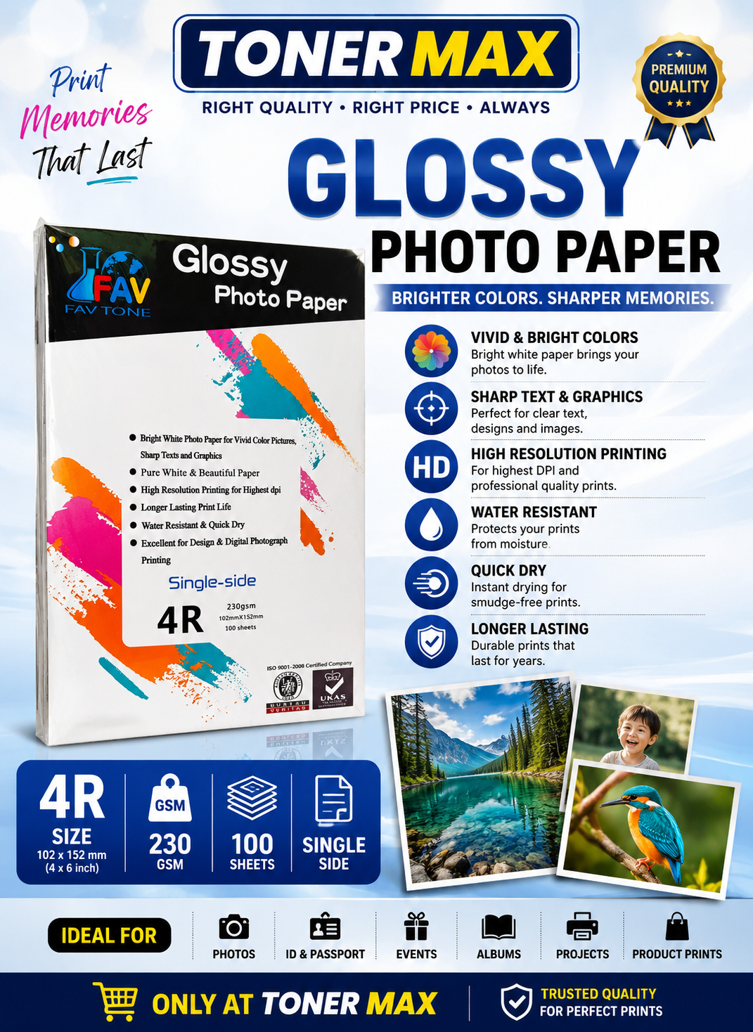 F.A.V 4*6 230g Glossy Photo Paper