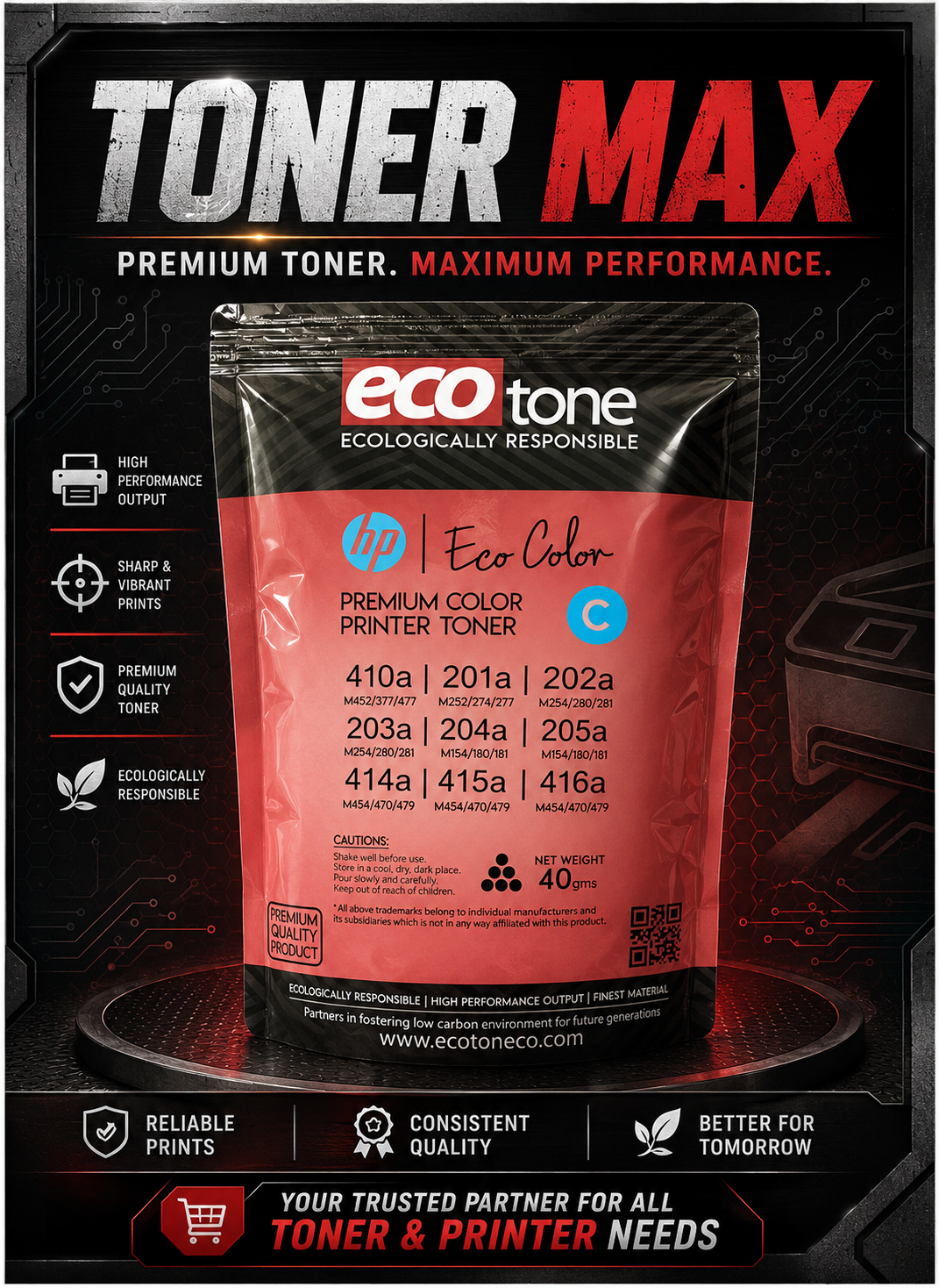 Ecotone_Color Laser Toner 40g ( Cyan )