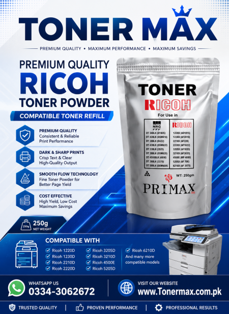 N.R.G 250g Primax Toner For Ricoh Black Laser Copier