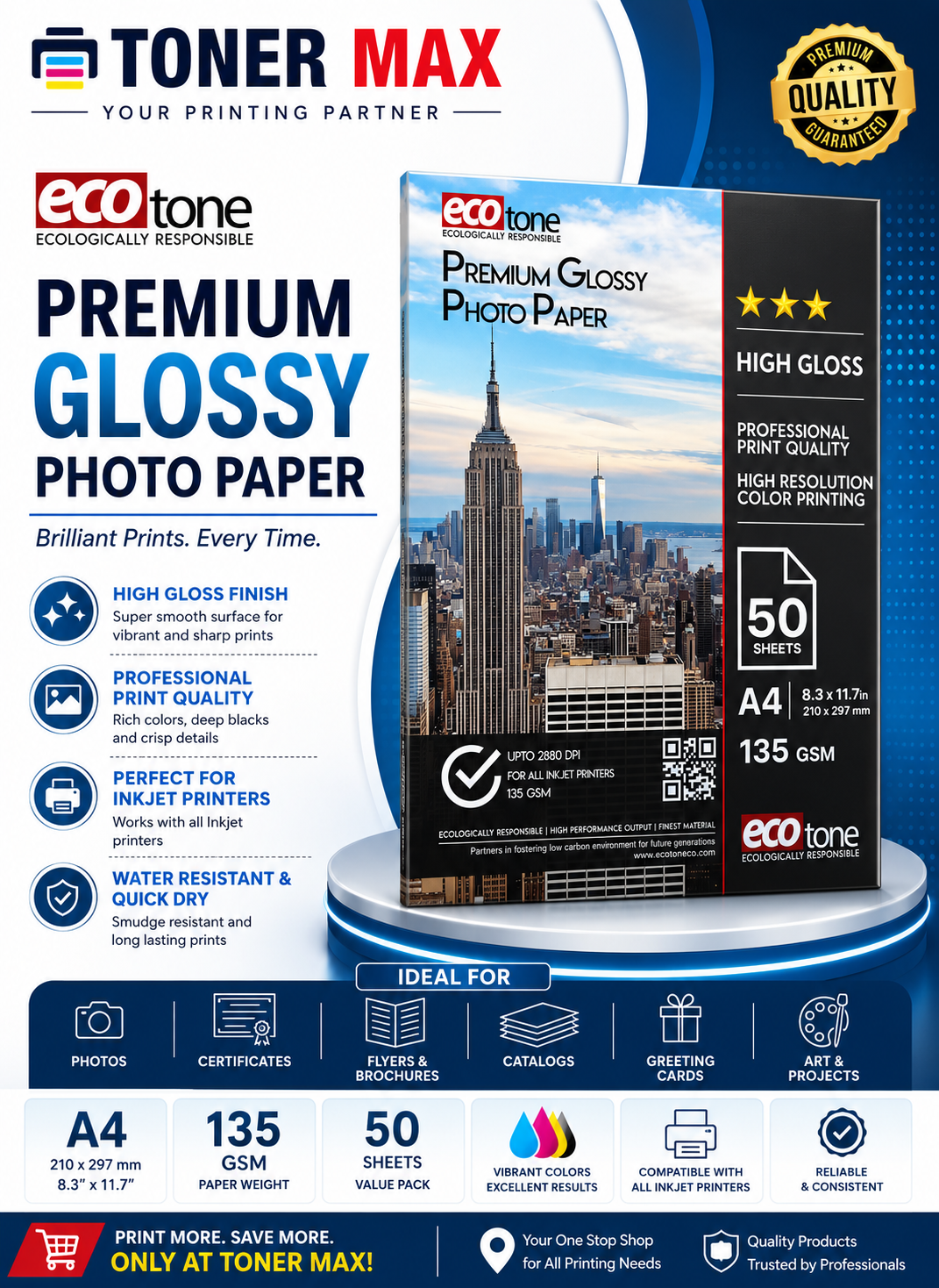 Ecotone 135g Glossy Paper A4
