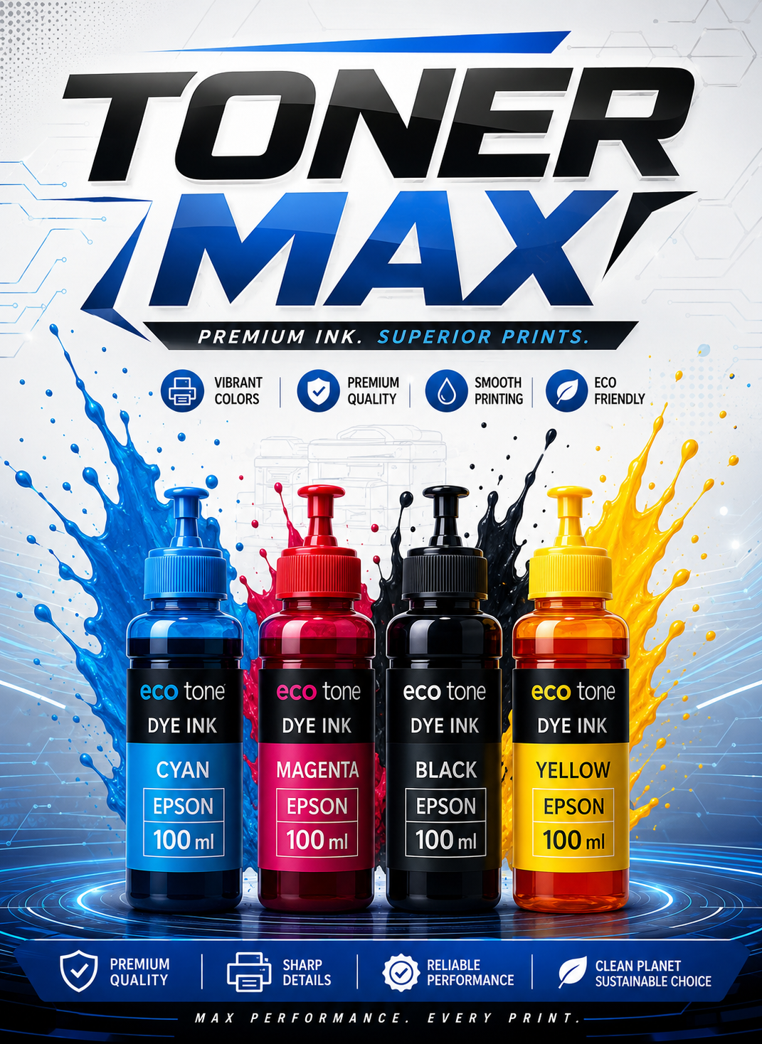 Ecotone 4 Color 100ml ink set