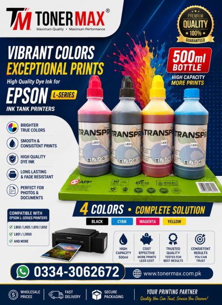 TRANSPRINT 500ml 4 Color Epson Ink set