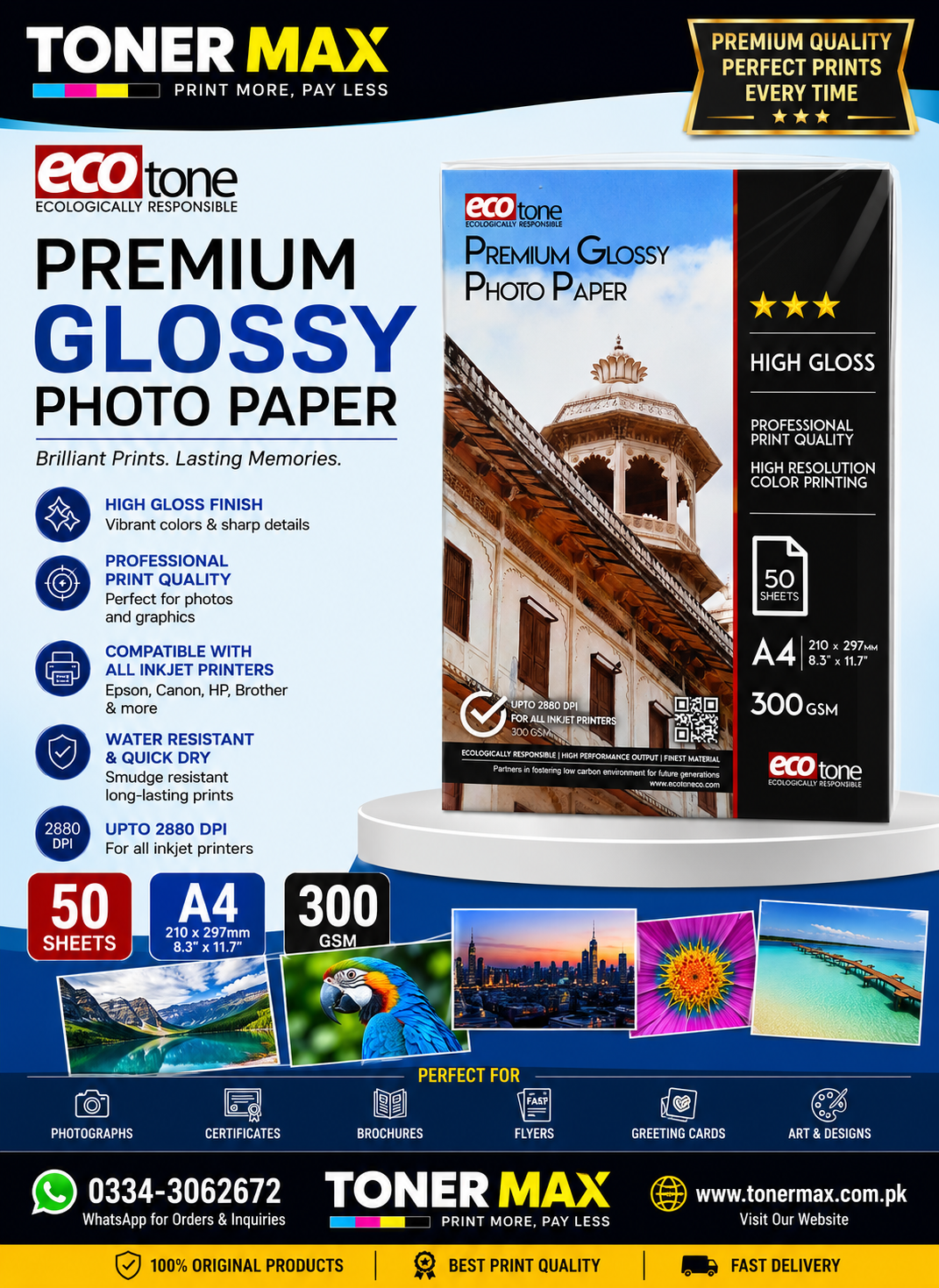 Ecotone 300g Glossy Paper A4
