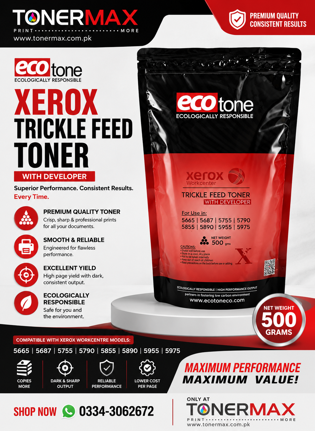 Ecotone Xerox 500g Toner Bag