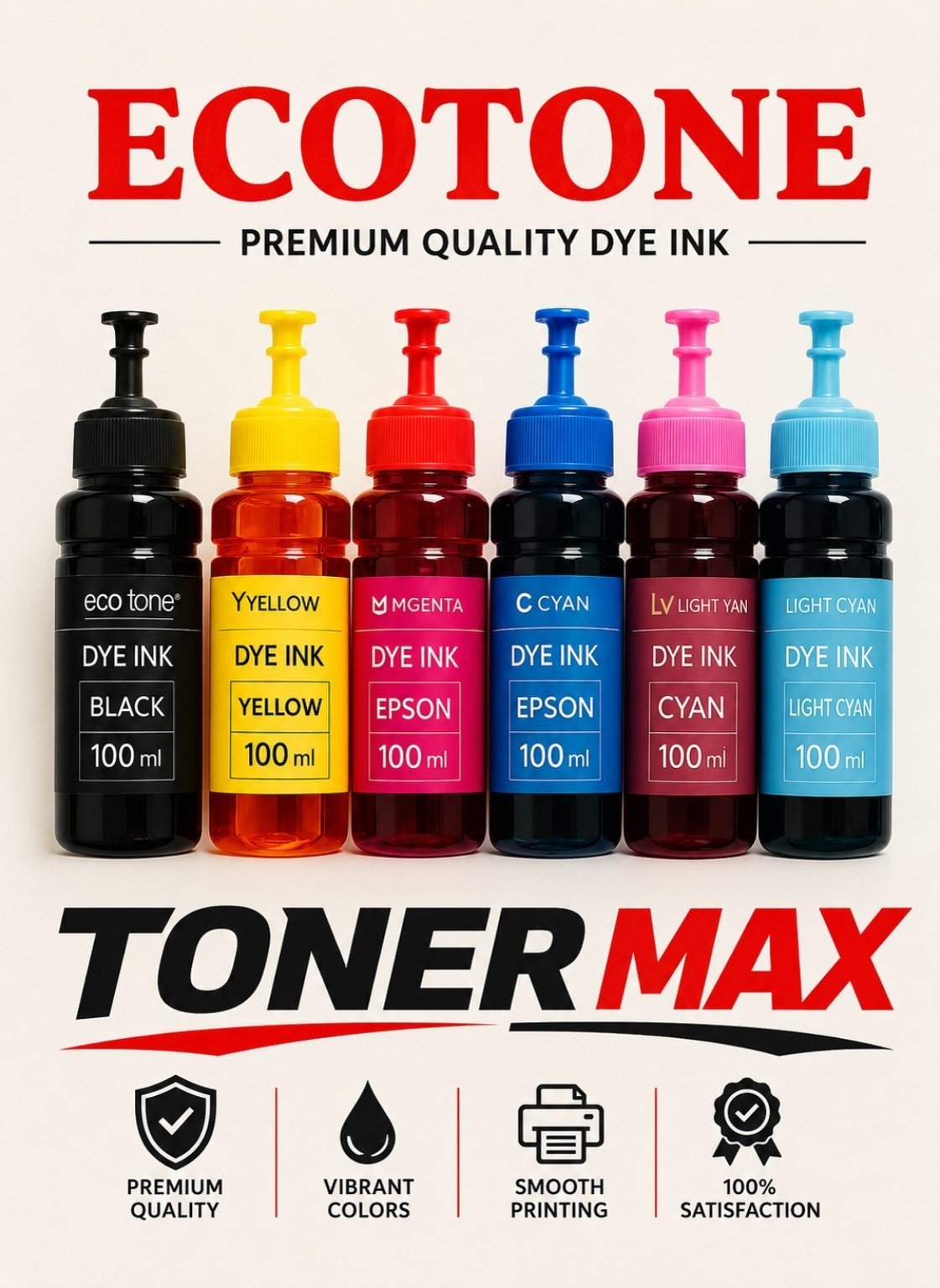 Ecotone 6 Color 100ml ink set