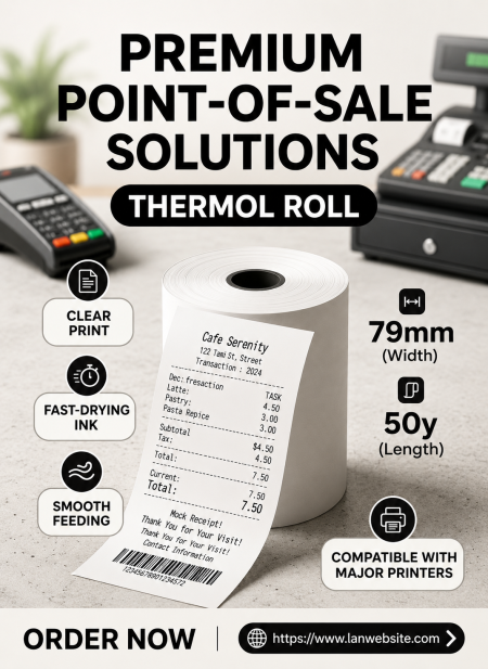 79mm * 50yard Thermal roll
