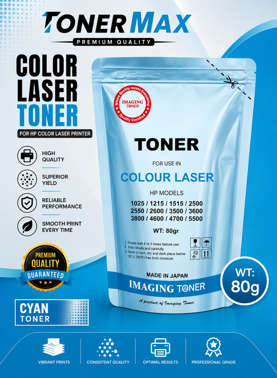 80g Hp Color Laser Toner - Cyan
