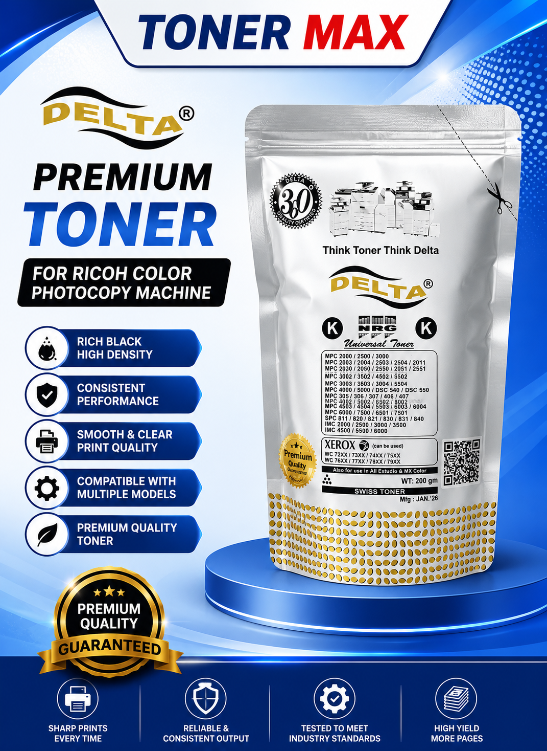 Delta Ricoh Color Toner ( Black )