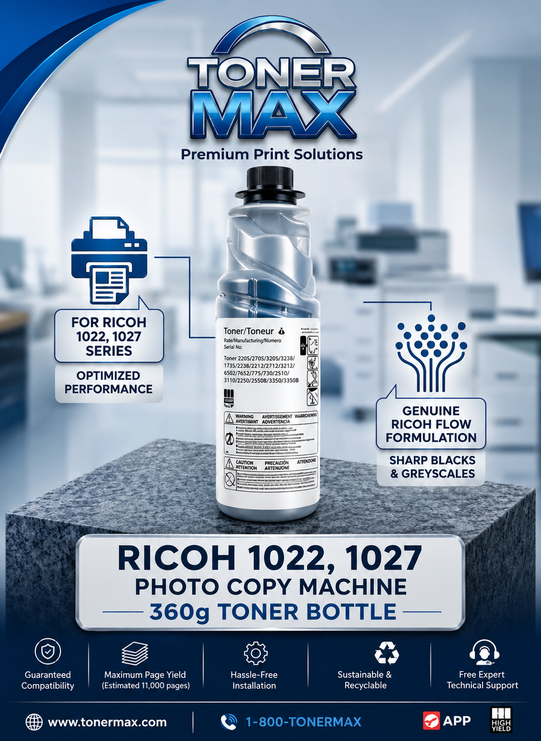Ricoh 220 Compatible Toner Bottle