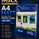 SILVER 260g Double Side MATTE CARD
