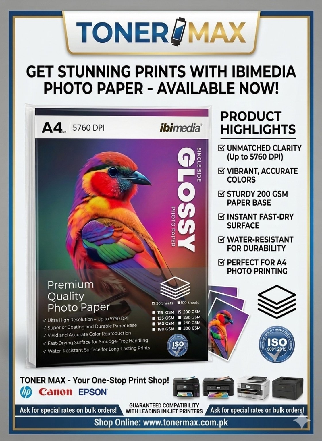 200g GLOSSY PHOTO CARD (ibimedia)