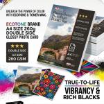ECOTONE 260g DOUBLE SIDE GLOSSY PHOTO CARD A4 (50 Sheets)
