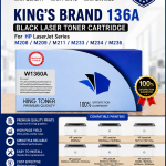 136A Compatible Hp Printers KING'S Laser Toner Cartridge