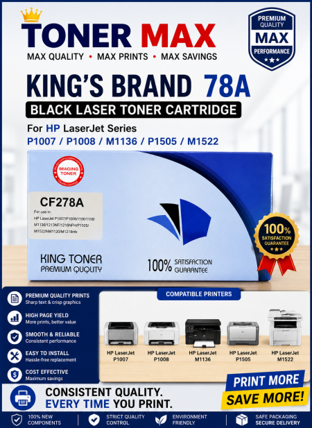 78A Compatible Hp Printers KING'S Laser Toner Cartridge