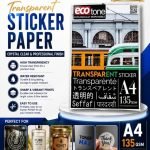Ecotone 135g TRANSPARENT Sticker Sheets A4