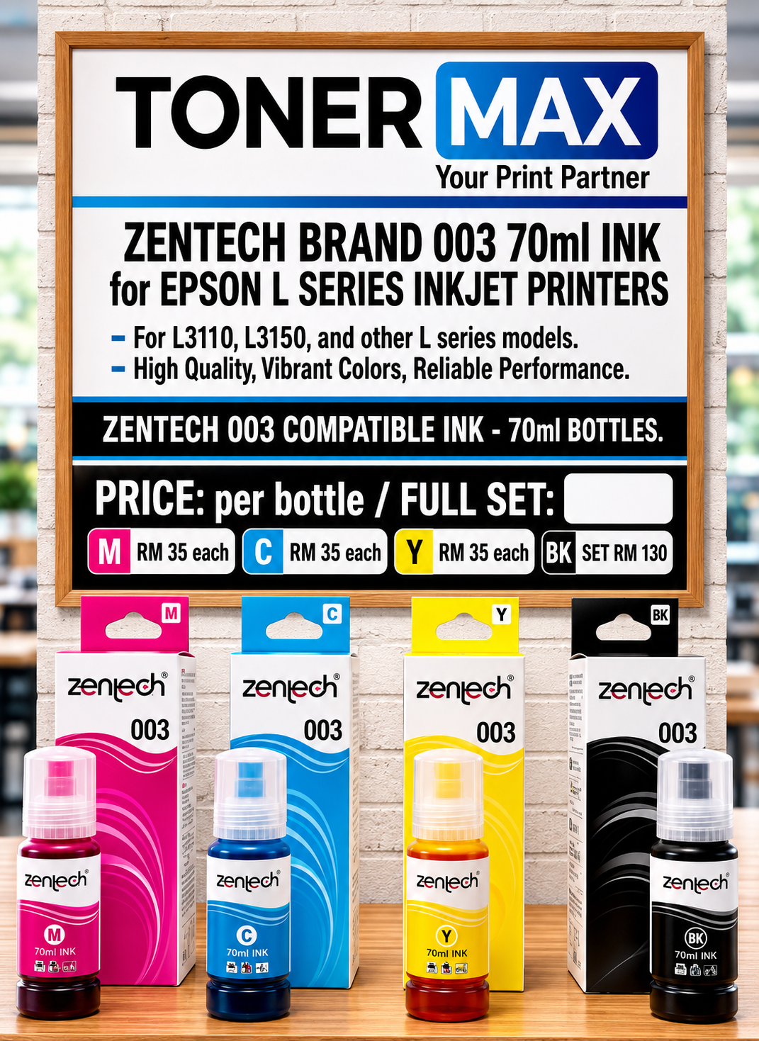 Zentech 003 (4) Color 70ml ink set
