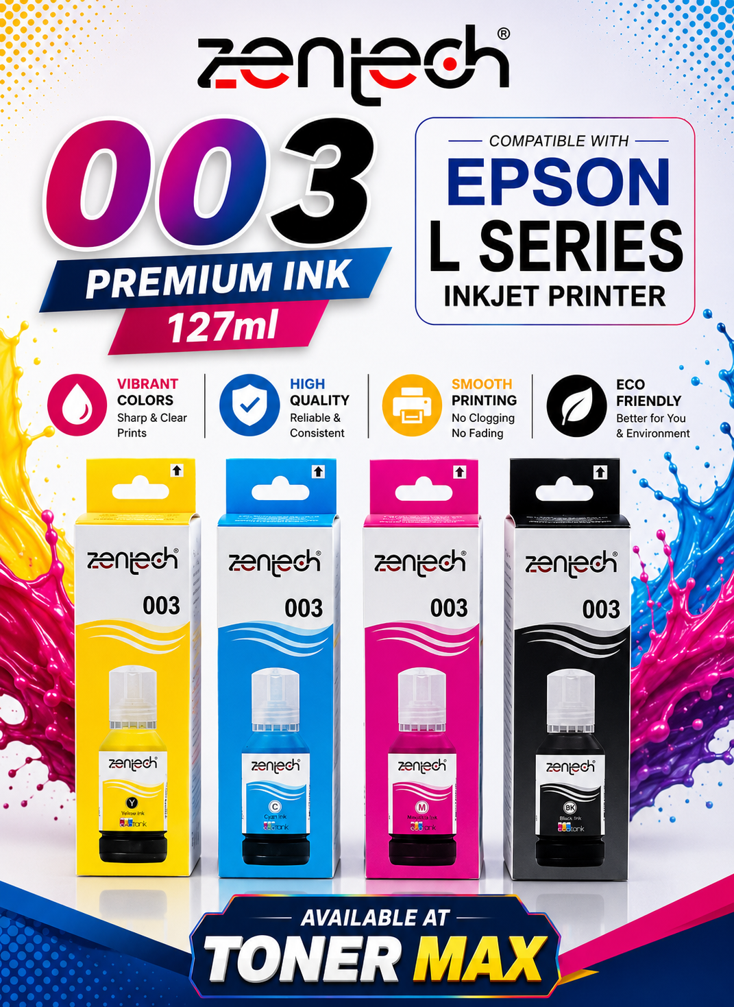 Zentech 003 (4) Color 127ml ink set