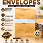 A4 BROWN GOLDEN EVENLOPS (100 pcs)