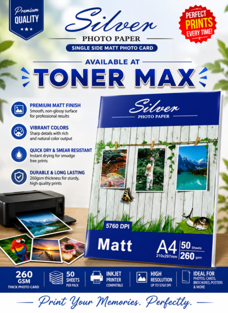 SILVER 260g Single Side MATTE CARD