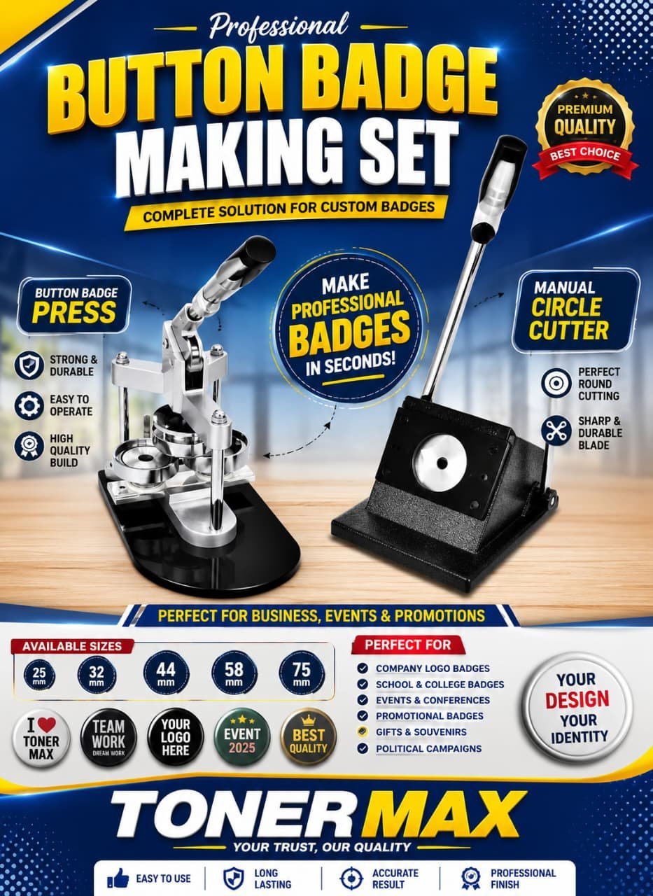 BADGE MACHINE + ROUND DIE CUTTER (58mm)