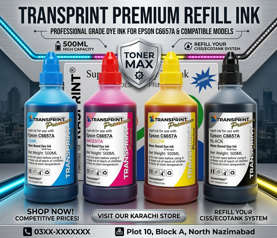 TRANSPRINT (4) Color 500ml PREMIUM QUALITY INK SET