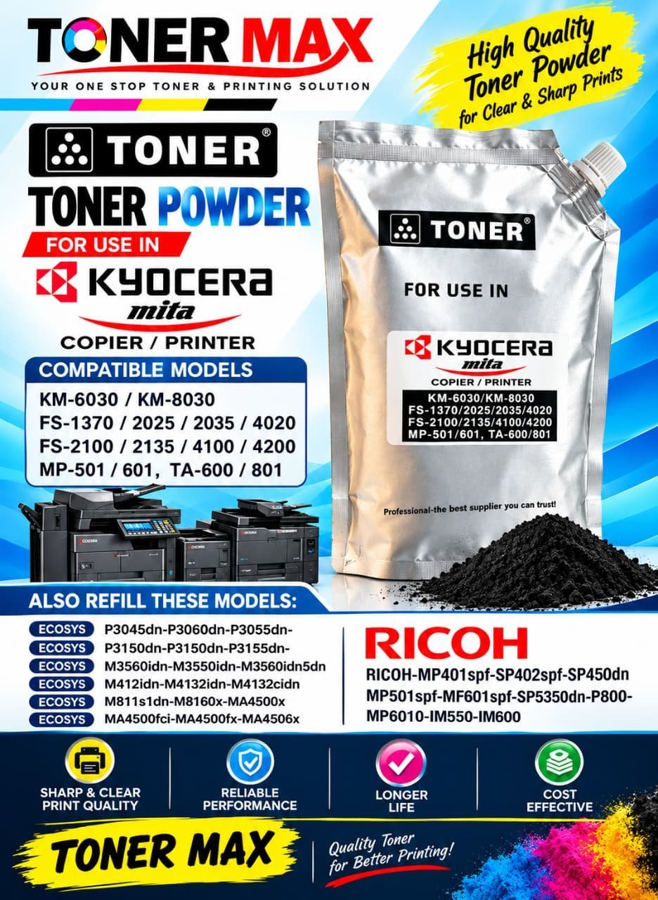 KYOCERA & RICOH PRINTER TONER BAG (500g)